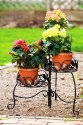 3-Tier Black Folding Scroll And Ivy Plant Stand